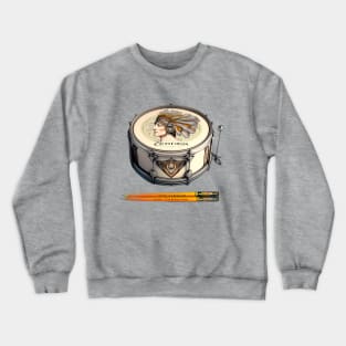 Snare Drum + Drumsticks + Art Nouveau = Graceful Beat Crewneck Sweatshirt